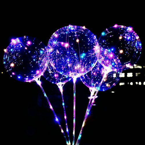 2024 New Trend Pop Pop Balloon Wholesale Night Market Stall Transparent Glowing Balloon Giveaway Toy Wholesale