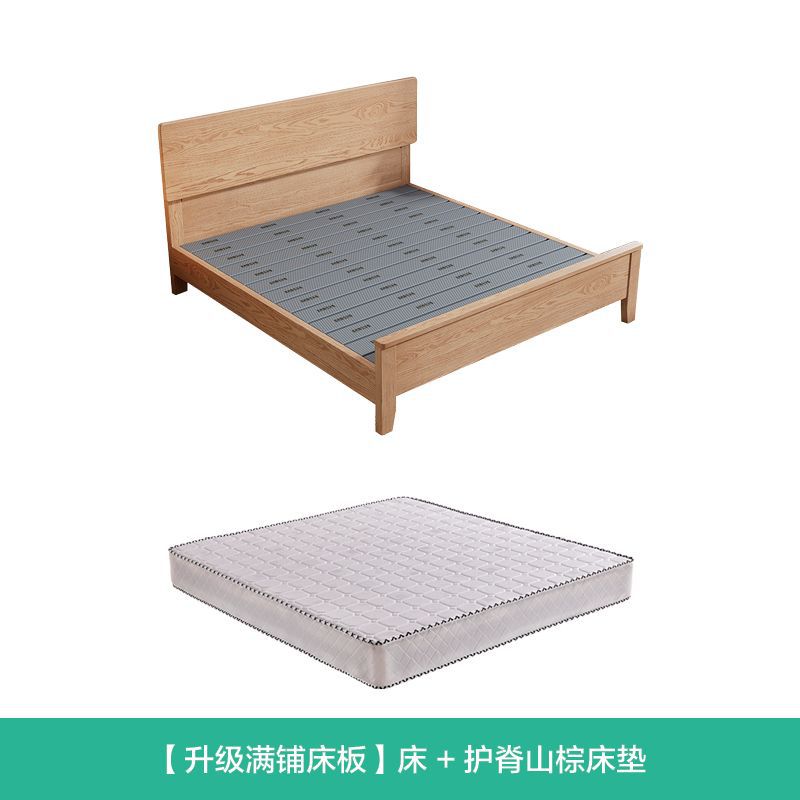 Cama de madera sólida de cera blanca de Fanyi 1.8m cama doble cama principal 1.2m 1.35m 1.5m simple cama de almacenamiento
