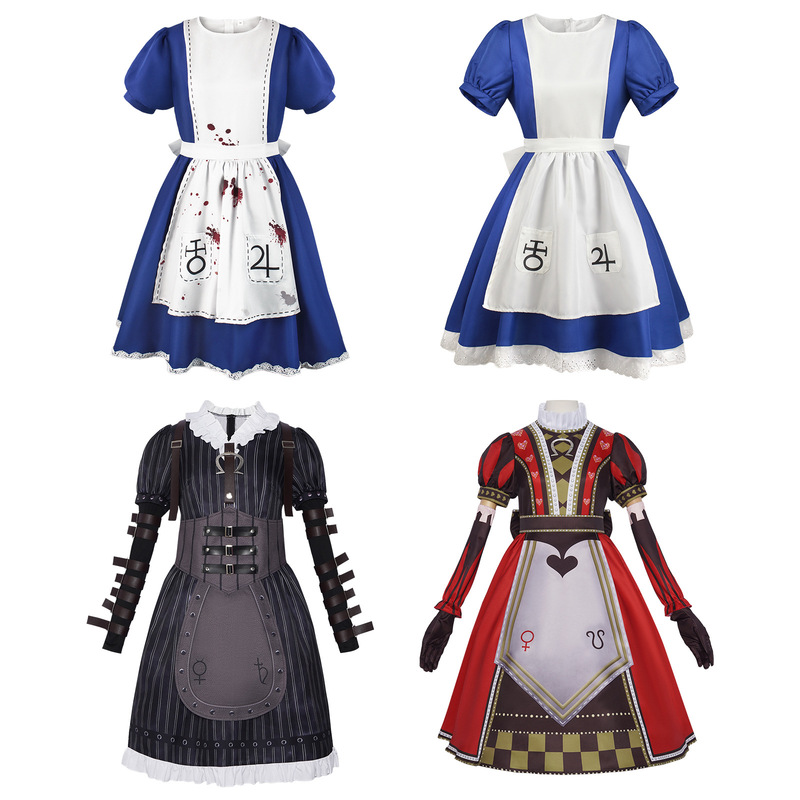 Alice Madness Return cos Costume Alice Maid Costume Royal suit Lolita Halloween Games Costume