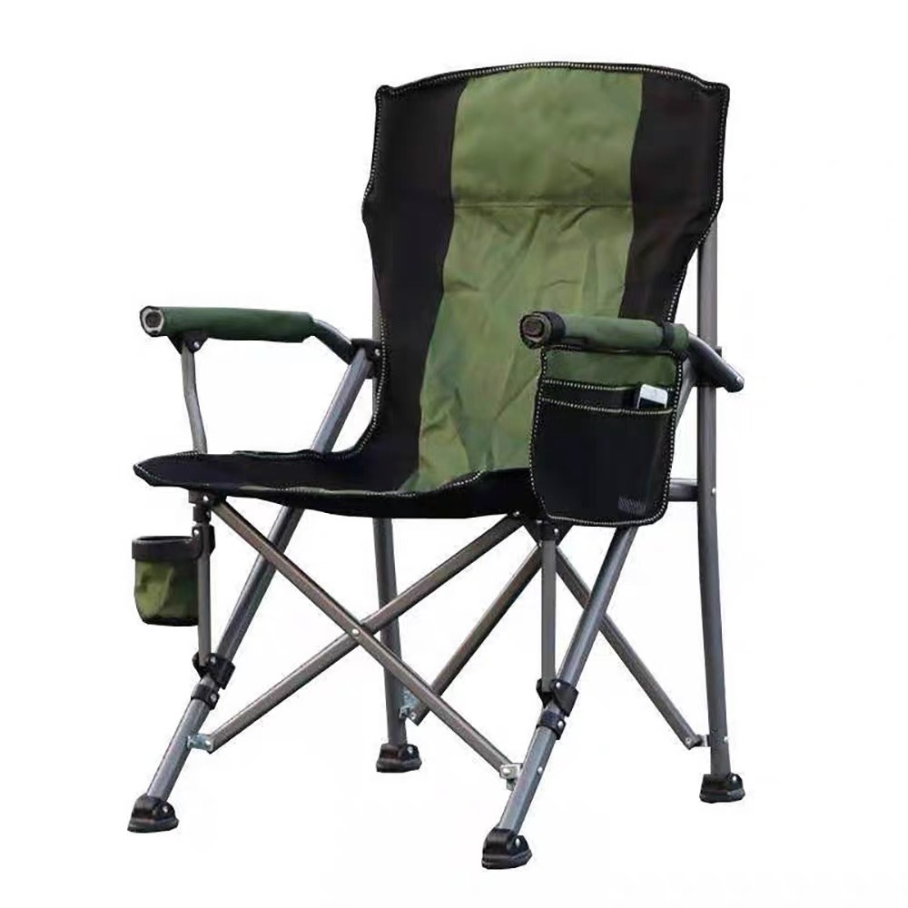 [Daxuan Outdoor] Silla de playa con reposabrazos de ocio plegable grande, silla de camping de picnic portátil con respaldo alto
