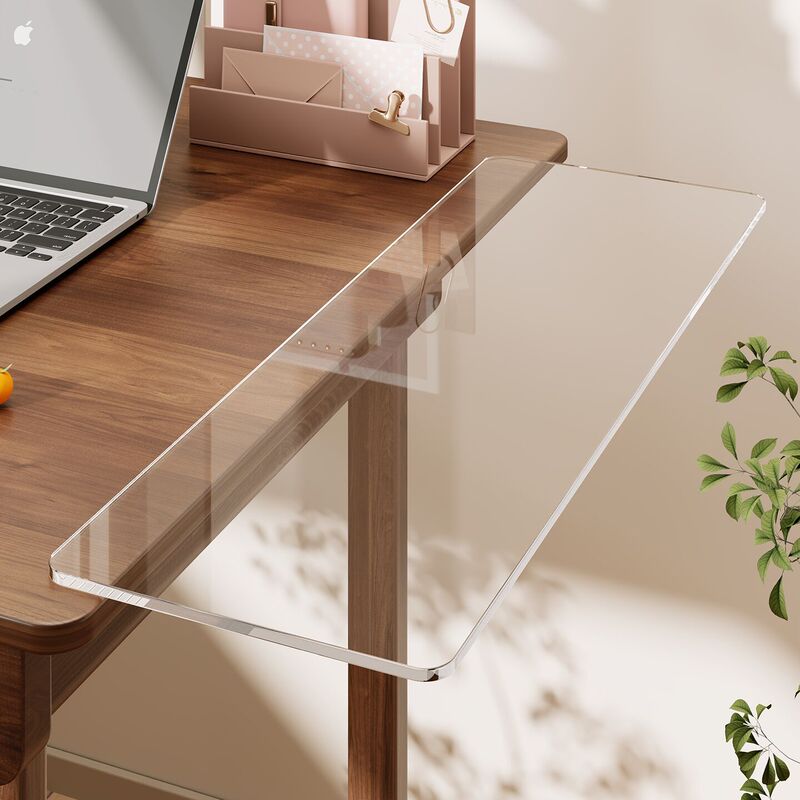 Acrylic Desktop Extension Board, Side Expansion for Office Desk, Computer Keyboard Tray, Table Extension Board