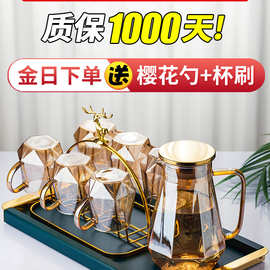 xyt茶杯水壶套装杯子家用客厅玻璃水杯高颜值玻璃杯家庭待客茶具