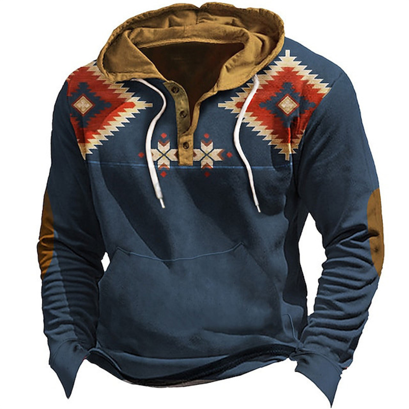 3D Printed Cross-border Hoodie with Buckle for Men Amazon Independent Station Fashion Explosion Printed Hoodie