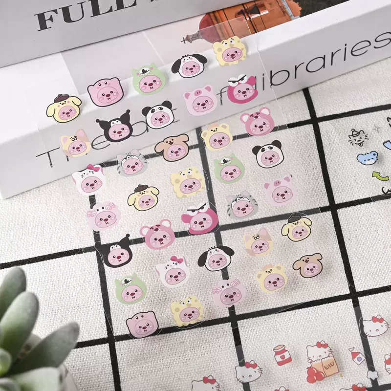 卡通loopy海狸露比手帐贴指甲贴手机笔杆PVC不干胶贴纸防水卡通贴