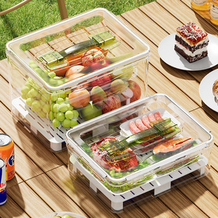 Portable Fresh-Keeping Box, Fruit Sealed and Dust-Proof, Outdoor Spring Outing Refrigerator Storage Box, Lunch Box, Food Storage Box