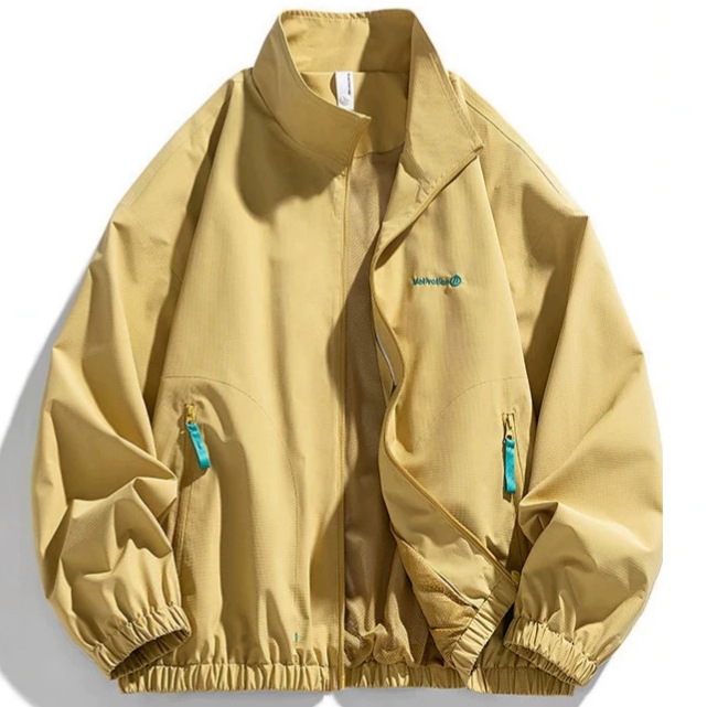 Trendy American-style baseball jacket for men and women, spring and autumn, with bat sleeves, loose fit, elastic hem, casual couple's sports jacket Trendy American-style baseball jacket for men and women, spring and autumn, with bat sleeves, loose fit, elastic hem, casual couple's sports jacket