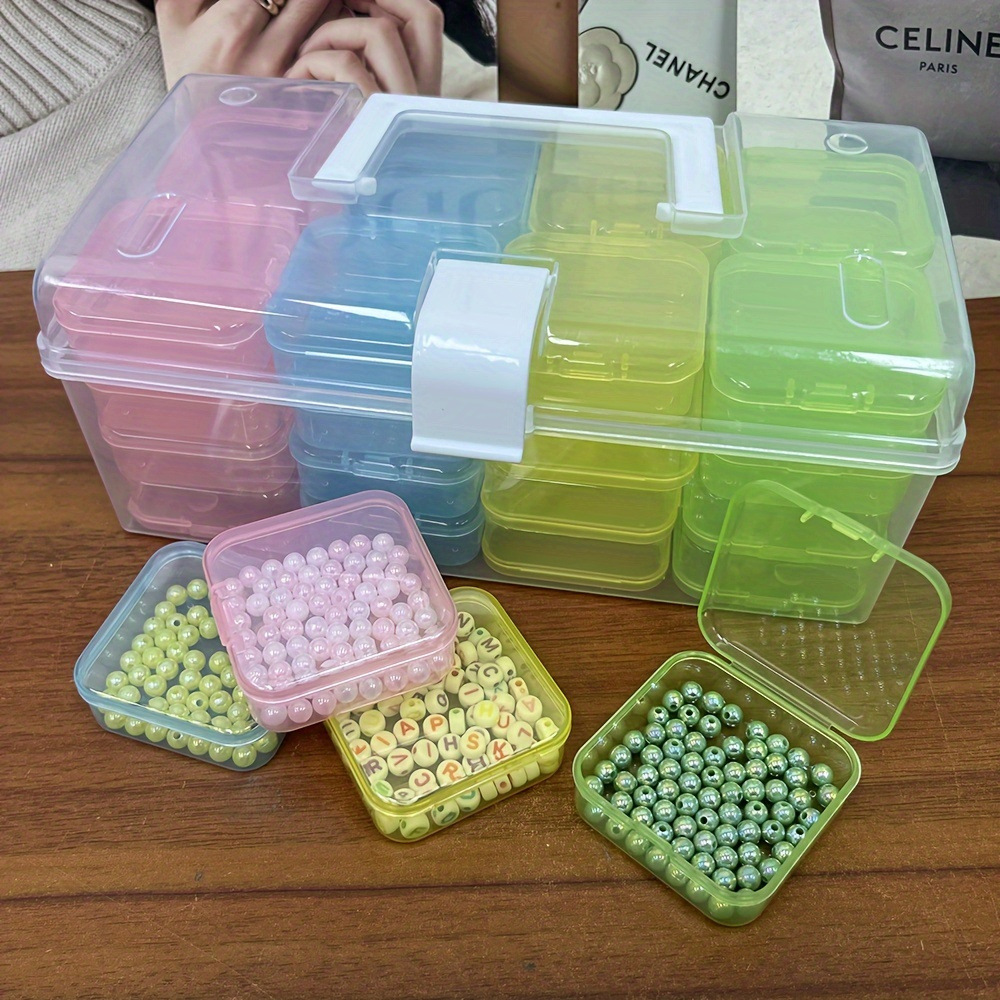 Nueva anti-oxidación caja de almacenamiento de plástico transparente portátil de gran capacidad a prueba de polvo collar pendientes caja de joyería de acabado