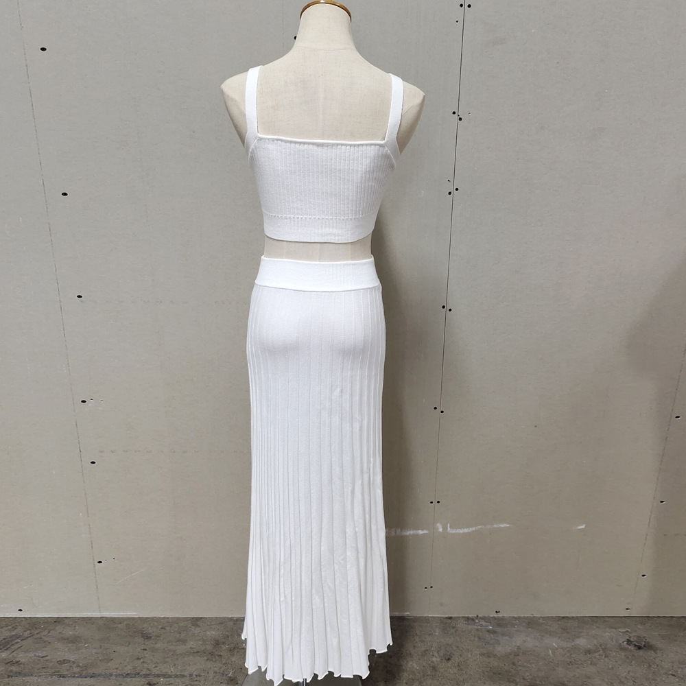 45g Weight Sleeveless Sleeve Length Polyester, Viscose fiber Fabric Type Skirt Co-ord Set Sets Type 2 Pieces Set Quantity Daily Occasion Strap Neckline Slim Fit Type Stripe Pattern Summer Season Women's Gender Elegant Style Daily Women's Elegant Stripe Polyester Viscose Fiber Skirt Co-ord Set Skirt Sets 1