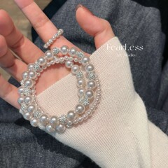 爆款闪钻球曼塔玫瑰珍珠手链轻奢高级感百搭时尚手串手饰品送女友