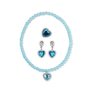 Children's Ring Necklace Earrings Frozen Elsa Princess Ball Dress Cosplay Performance Children's Accessories
