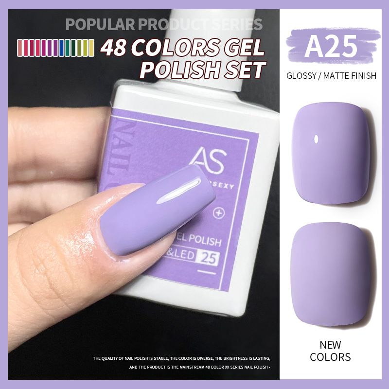 Una botella de pegamento de esmalte de uñas de un color 2022 nuevo verano popular 48-color Pequeño conjunto para el salón de uñas traje completo