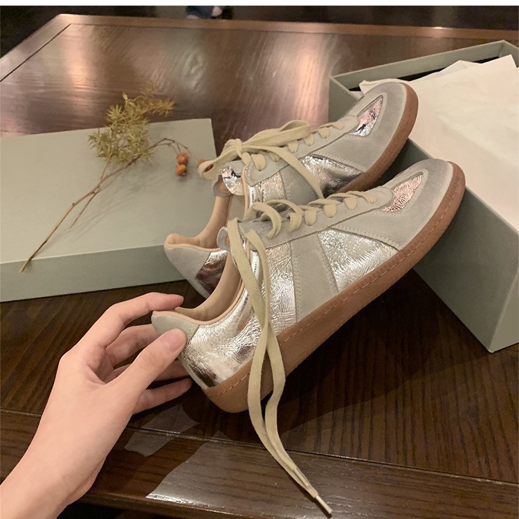 Versión de cuero de vaca ~ versión coreana de cuero de cor correa casual zapatos deportivos ligeros transpirables de suela gruesa zapatos Gump