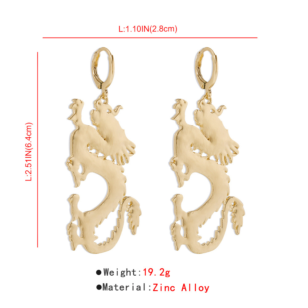 Fashion Chinese Dragon Element Earrings Wholesale Nihaojewelry display picture 4