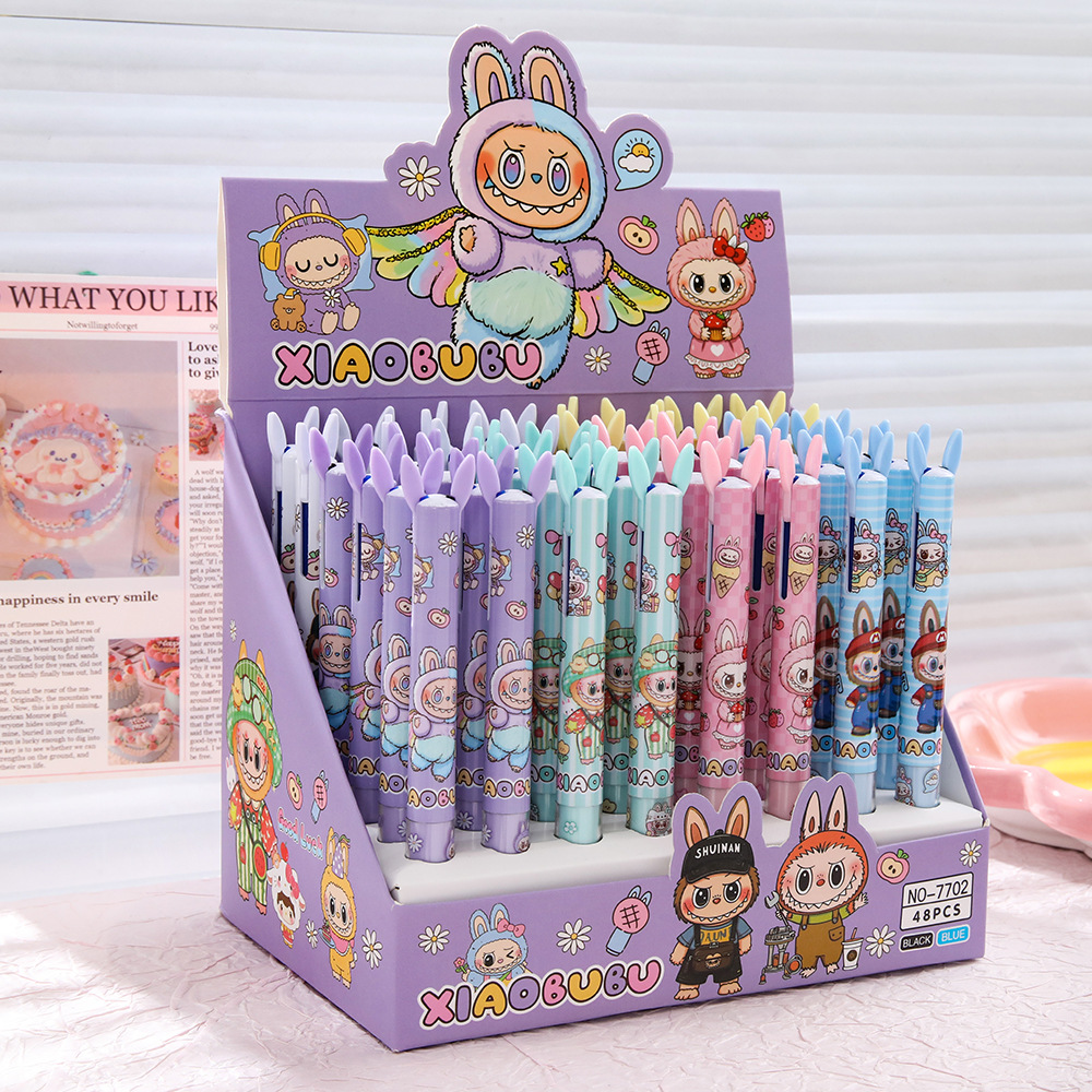 Lápiz de bolas de dos colores lápiz de oído creativo azul y negro lápiz de papelería para estudiantes lápiz