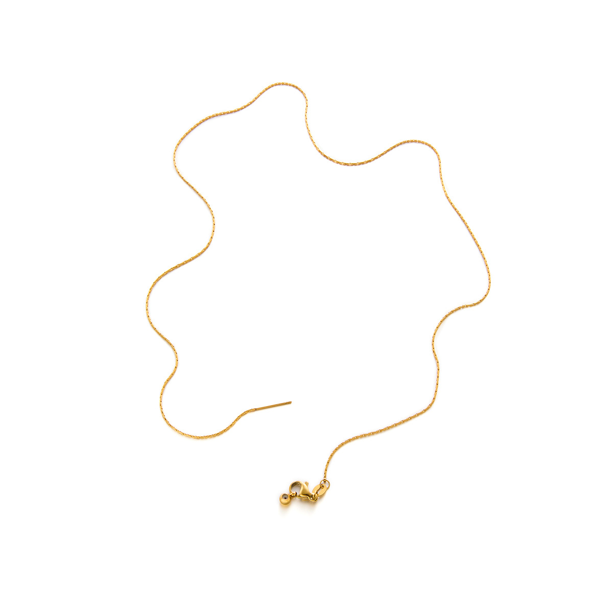 45cm acero de titanio clavícula cadena universal cadena ajustable collar de acero inoxidable joyería DIY accesorios de colgante de perlas