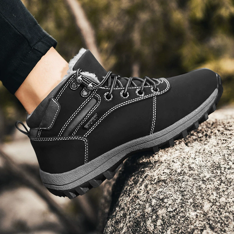 Зимняя хлопчатобумажная обувь больших размеров, мужская обувь на флисовой подкладке, зимние сапоги, мужские спортивные походы на открытом воздухе, походная обувь, оптовая продажа