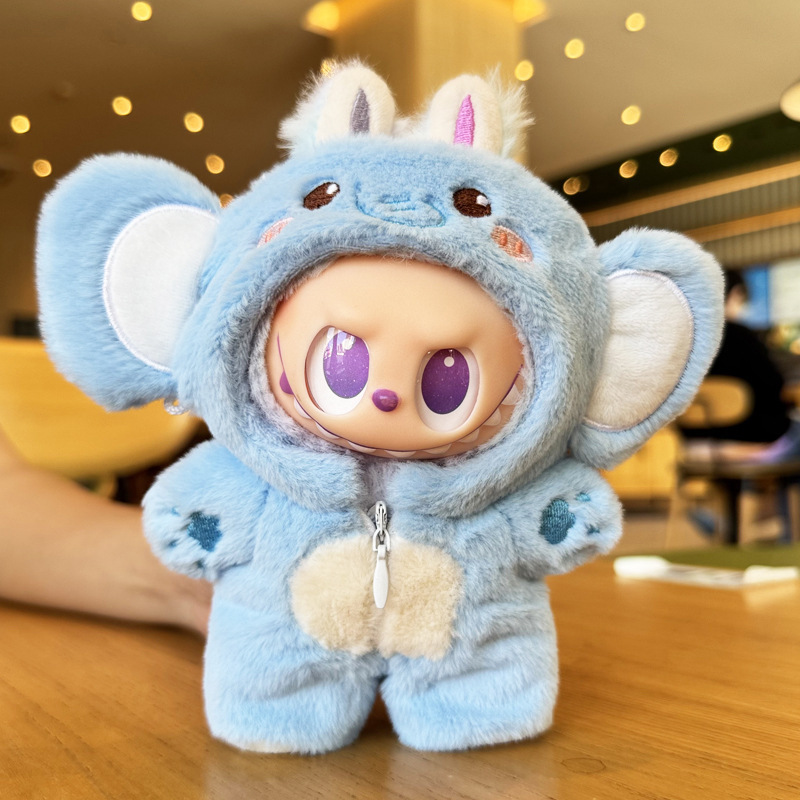 labubu一二三代大象兔子衣服套装10cm娃衣换装拉布布娃娃玩偶配饰|undefined