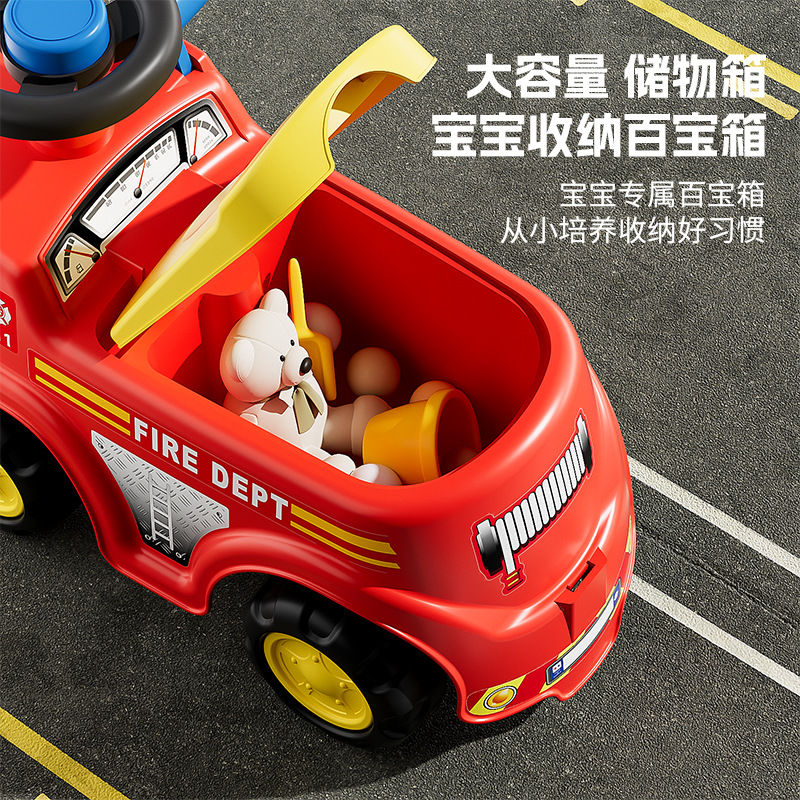 Coche de torsión para niños, coche de bomberos para niños, patineta de 1 - 3 años de edad, coche de equilibrio de cuatro ruedas, coche de juguetes para bebés