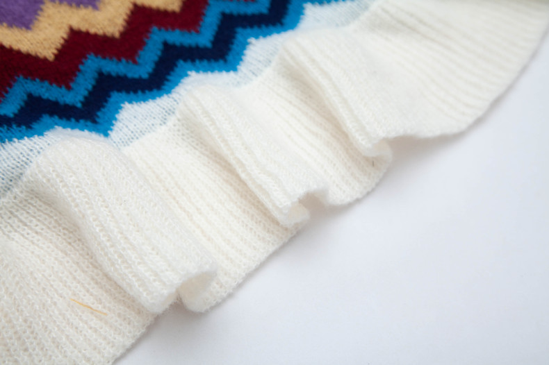 Unisex Ethnic style Yunnan travel hanging beard cape color knitted women's split cape_viptrois.com