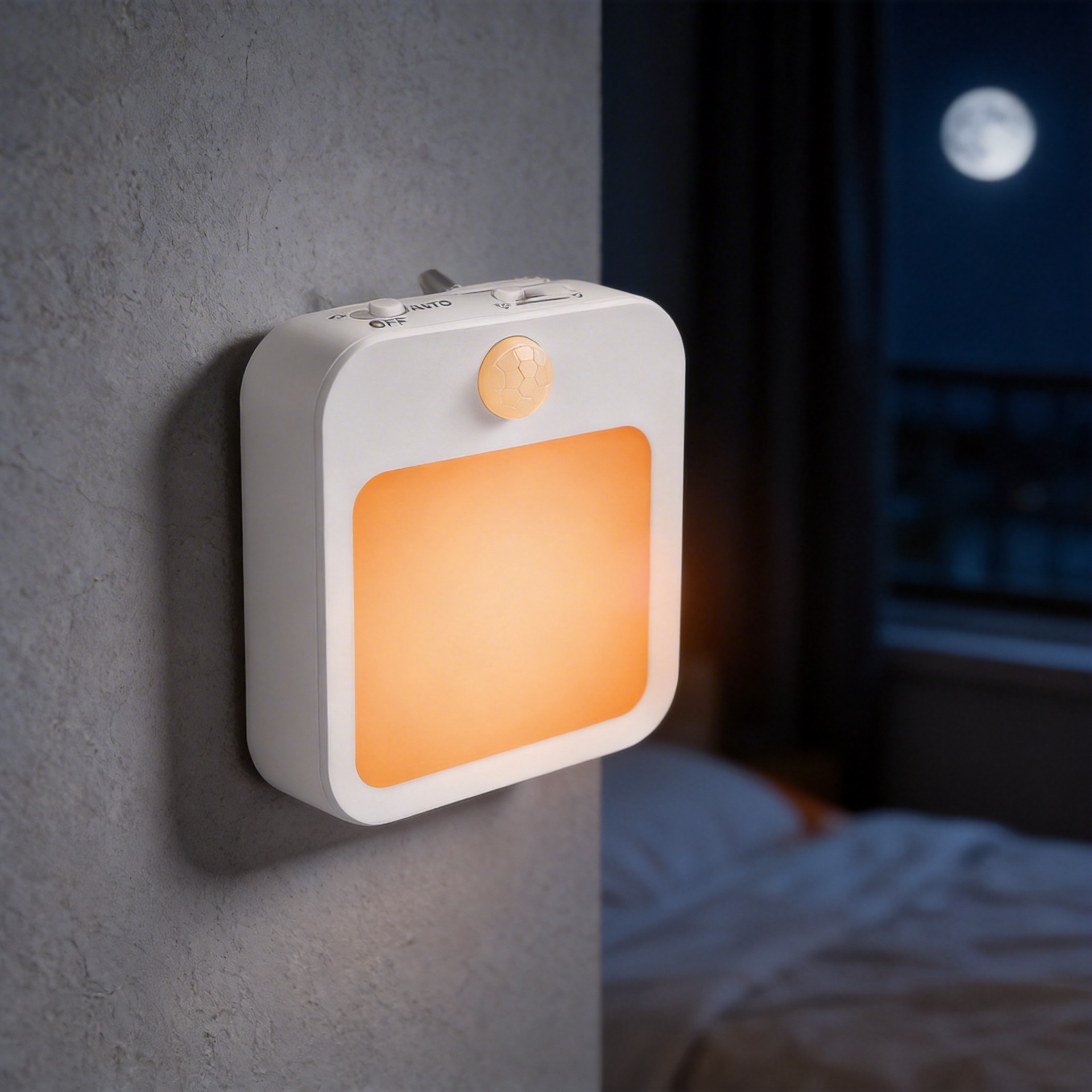 Nuevo modelo de luz con sensor transfronterizo, luz nocturna con atenuación continua, luz con sensor infrarrojo enchufable, luz infrarroja para el cuerpo humano en stock image 3