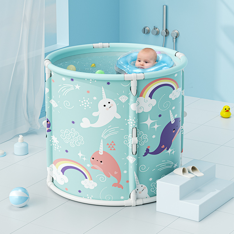 Barril de baño para niños Barril de baño para bebés Barril de baño para bebés doméstico Barril de baño plegable Bañera para recién nacidos