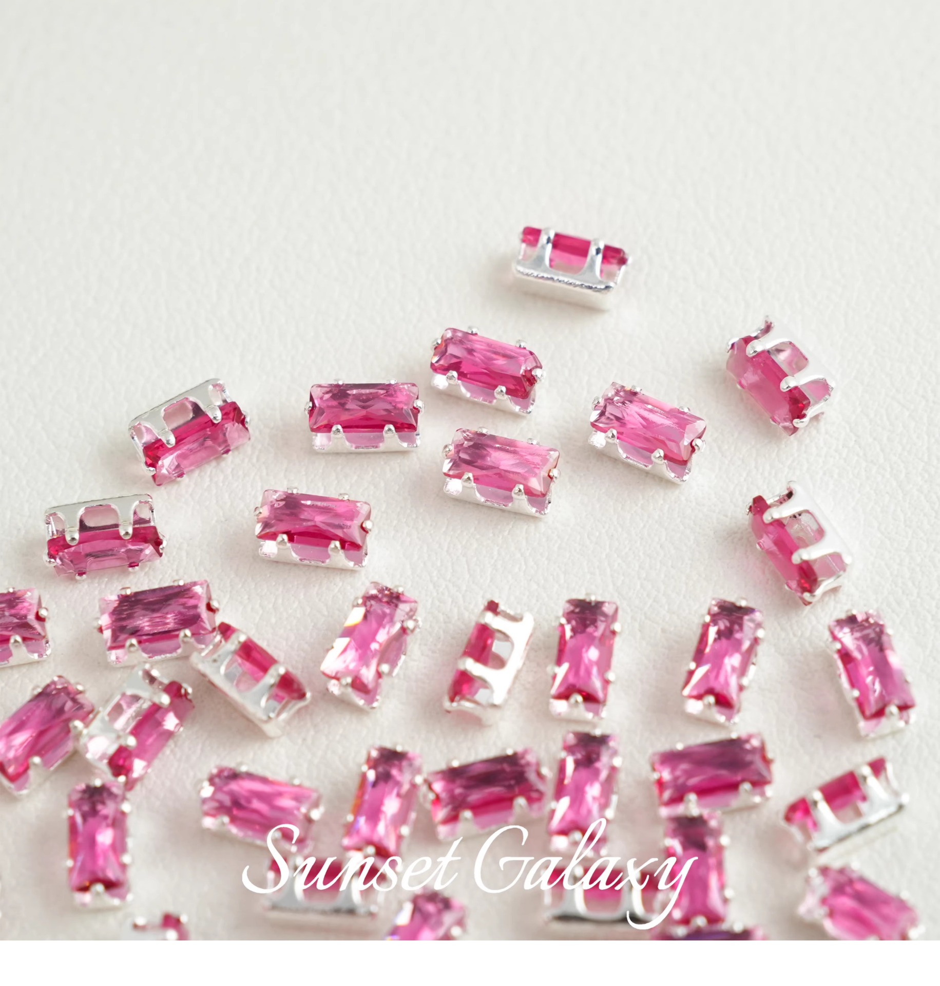 Rectangular Zircon Claw Drill Copper Plated 18K Gold Rhinestone Spacer Beads Handmade DIY Material Beaded Bracelet Accessories