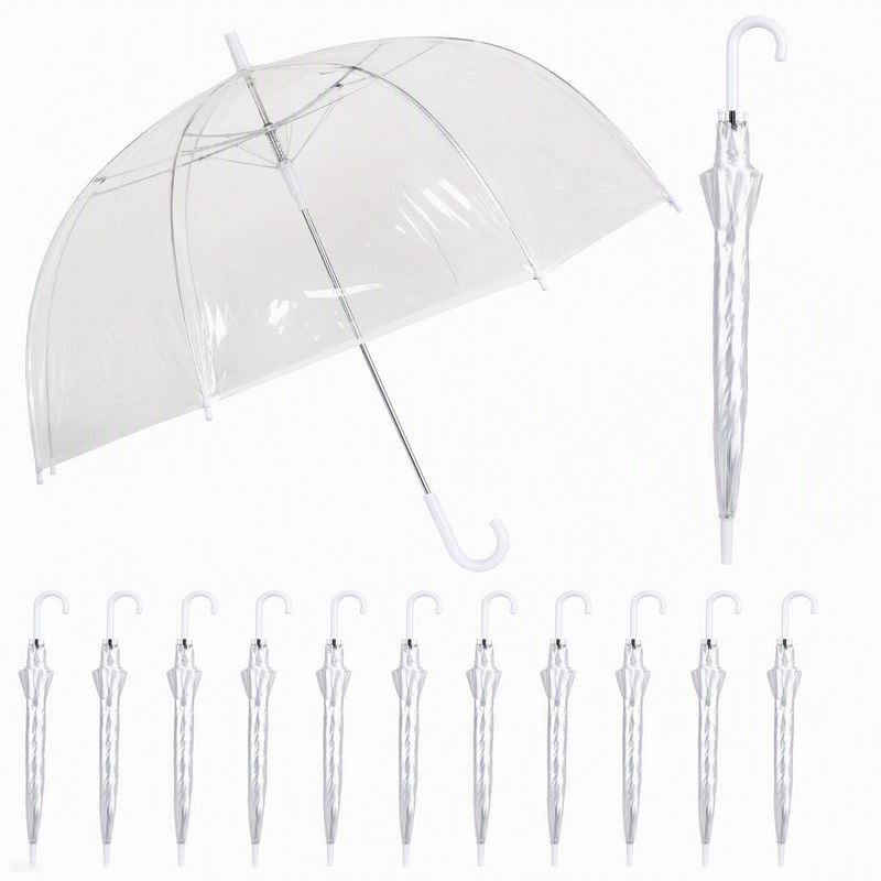Factory direct transparent dome bubble umbrella, POE material, windproof, automatic opening, wedding celebration photography prop Factory direct transparent dome bubble umbrella, POE material, windproof, automatic opening, wedding celebration photography prop