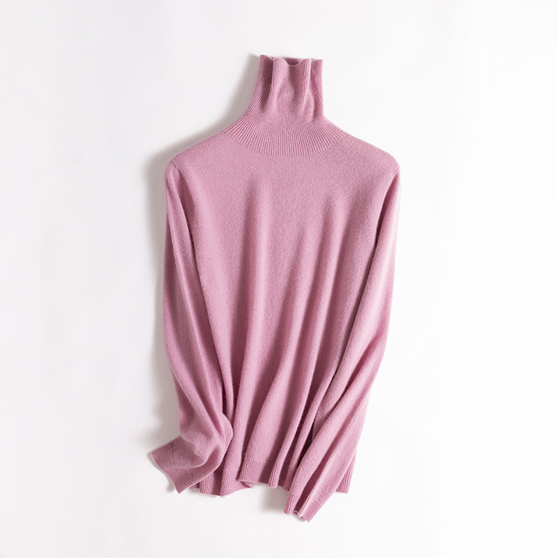 [100% Cashmere] Brand Consinee Yarn Full Cashmere Turtleneck Cashmere Sweater Women's Dopamine Pullover Sweater