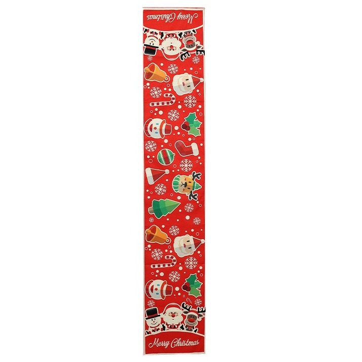 New Christmas decoration linen table runner Christmas creative Christmas tree garland printed table tablecloth decoration