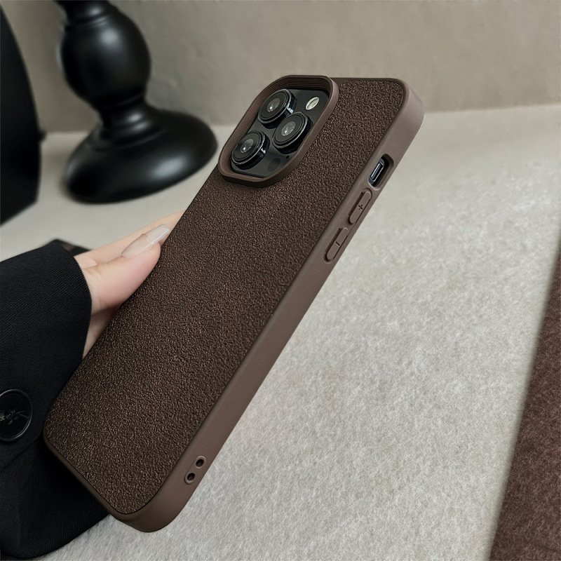 ダークブラウン月坑紋アップル16携帯ケース14promax高級11適用iPhone13革紋15復古|undefined