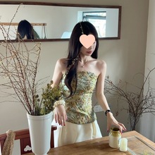 新中式国风抹胸吊带小背心女春夏外穿美背刺绣甜辣妹短款无袖上衣