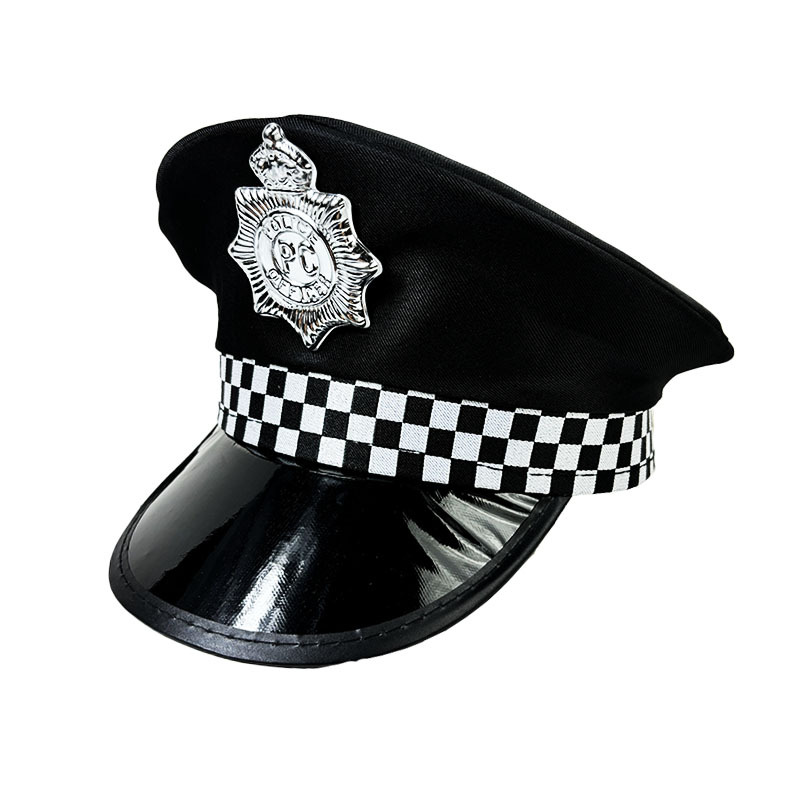Sombrero de policía europeo y americano de siete colores de Amazon, uniforme sexy, sombrero de fiesta, sombrero de capitán de Halloween, sombrero de policía europeo y americano