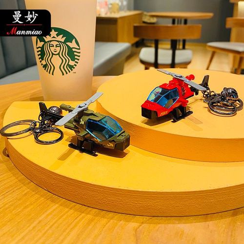 Custom Cartoon Alloy Fighter Aircraft Creative Car Keychain for Students, TikTok-Famous Backpack Charm, Couple's Small Gift—Wholesale