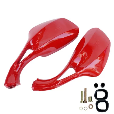 Mirror with Wide Field of — Motorcycle rearview mirror - red-pair-comes-with-screw-pack