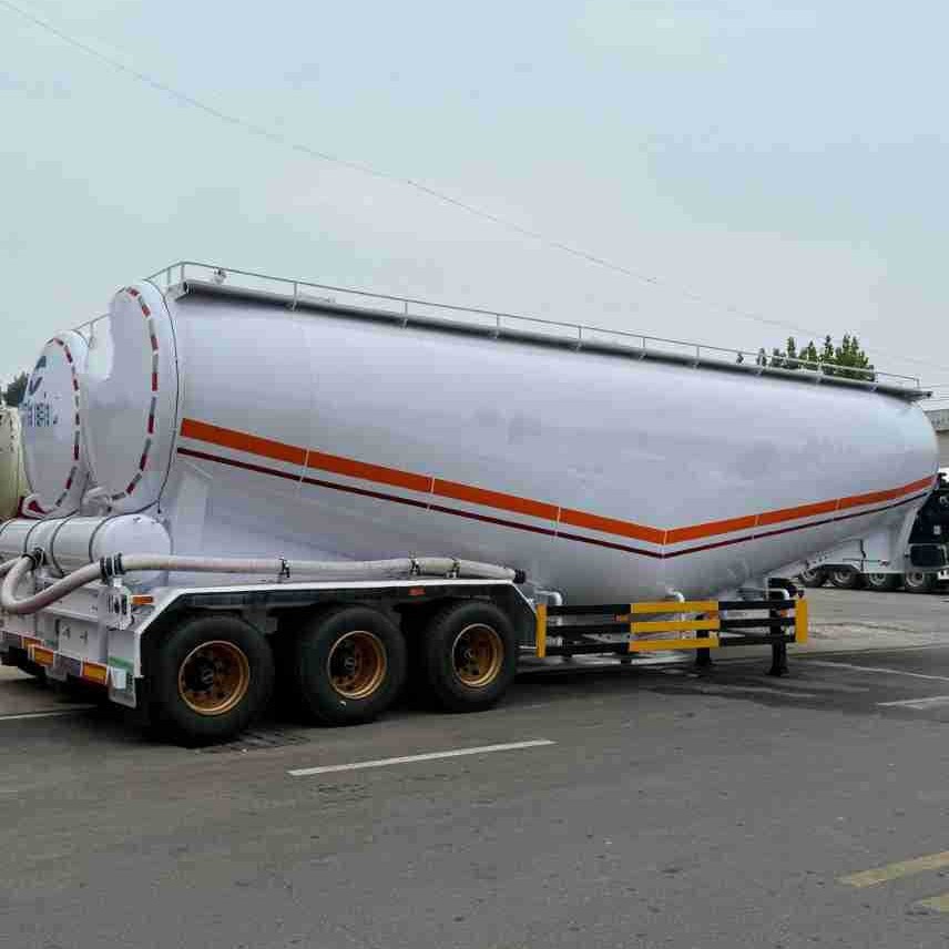 Factory Direct Supply of Bulk Cement Transport Tank Truck 45 Cubic Tank Semi-Trailer Powder Particle Transport Tank Can Be Cross-Border