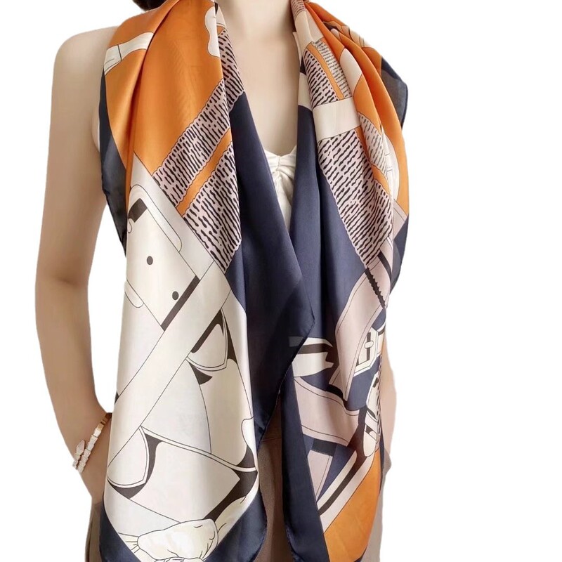 90x 90 large square scarf women's new silk scarf spring autumn and winter Western fashion mother small square scarf scarf wholesale scarf 90x 90 large square scarf women's new silk scarf spring autumn and winter Western fashion mother small square scarf scarf wholesale scarf