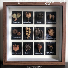 Wooden hollow 5cm frame tabletop display A4 3D photo frame air-dry clay polymer clay dried flower specimen square photo frame