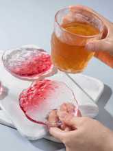 批发冰块玻璃茶杯垫日式水晶琉璃加厚耐热茶杯托水杯餐垫托盘家用