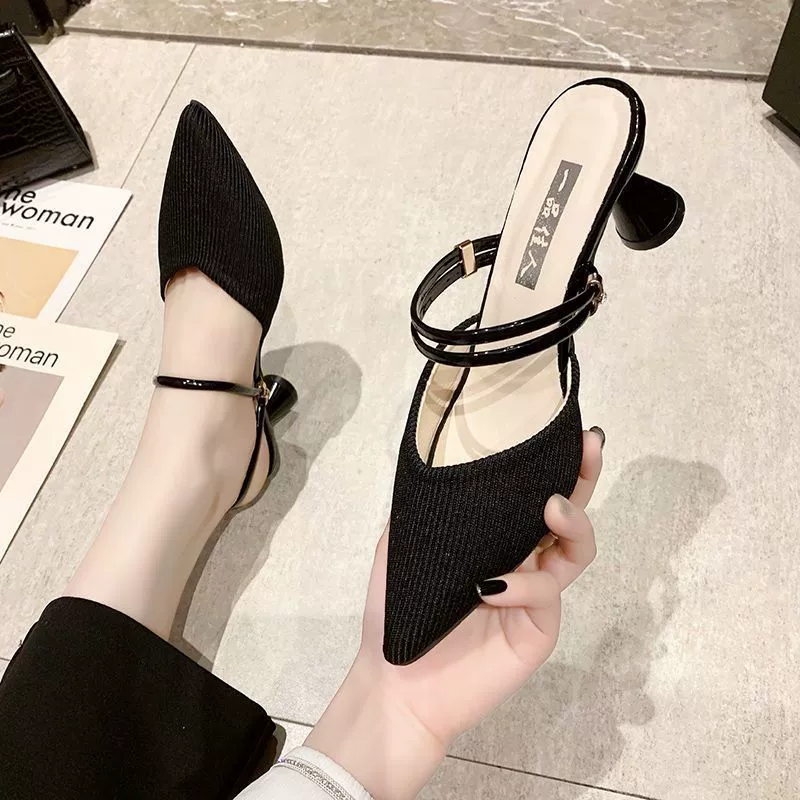 Одна обувь, две сандалии, женская сеть красная 2024 весна и лето новые вязаные высокие каблуки
