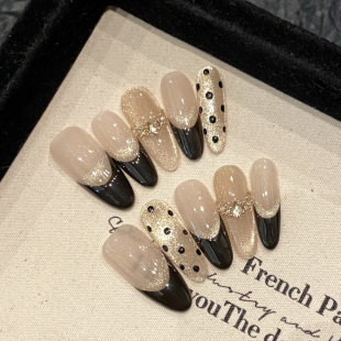 Zancui [Black Gold Hepburn] Pure Handmade Advanced Sense Hepburn Wind Cat Eye Nail Factory Wholesale