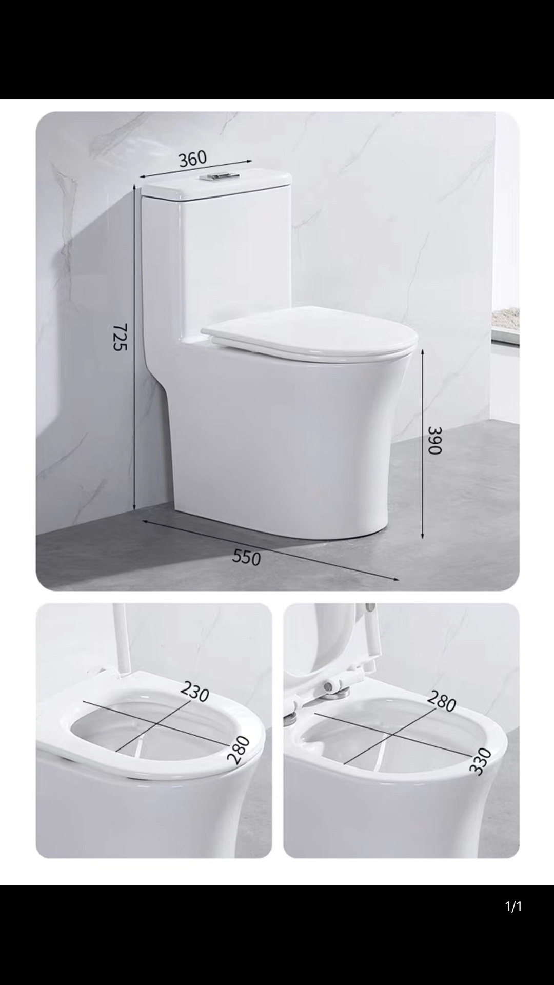 A small-sized, short 55cm toilet for small apartments, a silent and water-saving siphonic sitting toilet, and a toilet seat Application Scenario