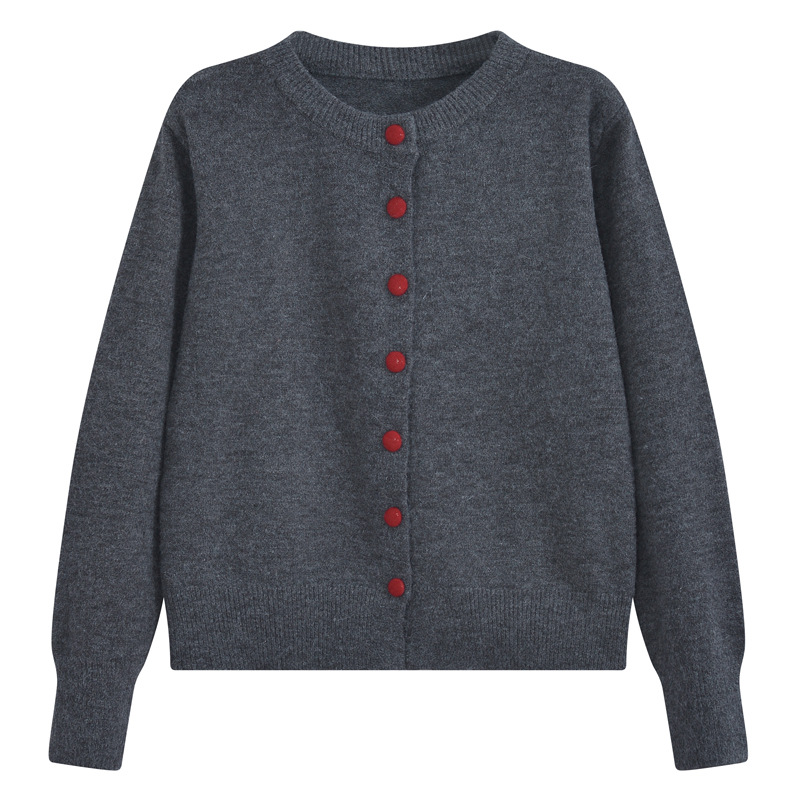 2025 primavera nueva reducción de envejecimiento suelta suave pegajosa con cardigan de punto de mujer suéter de aire suave blusa de adelgazamiento image 11