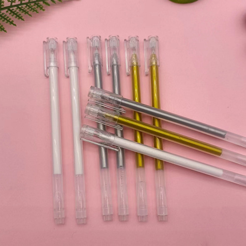 High gloss gold and silver white painting pen DIY graffiti pen color hook pen black card white line stroke paint pen