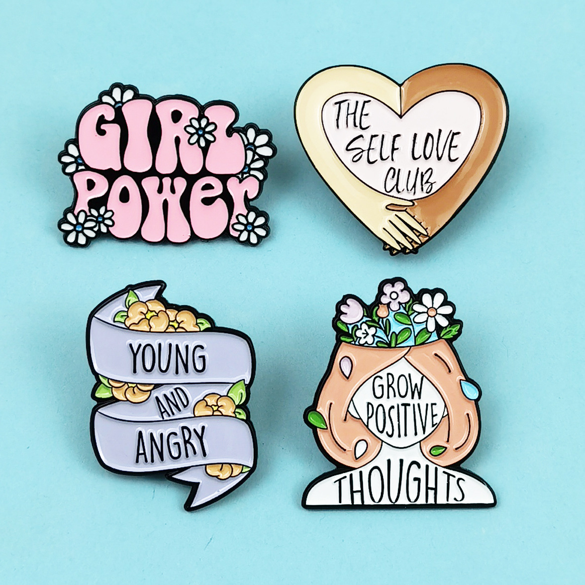 Broche de moda de letras en inglés europeo y americano Accesorios de joyería simple Insignia de metal Ropa de niña transfronteriza Insignia de pin image 1