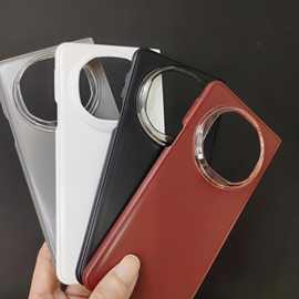 适用华为mateX6折叠屏PC弧面凹槽大孔独立镜头按键贴皮素材手机壳