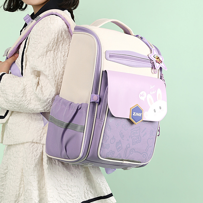 Mochilas escolares para niñas de primaria de 1.º a 6.º grado, mochilas infantiles ultraligeras para niñas que protegen la columna vertebral y reducen el peso en colores contrastantes