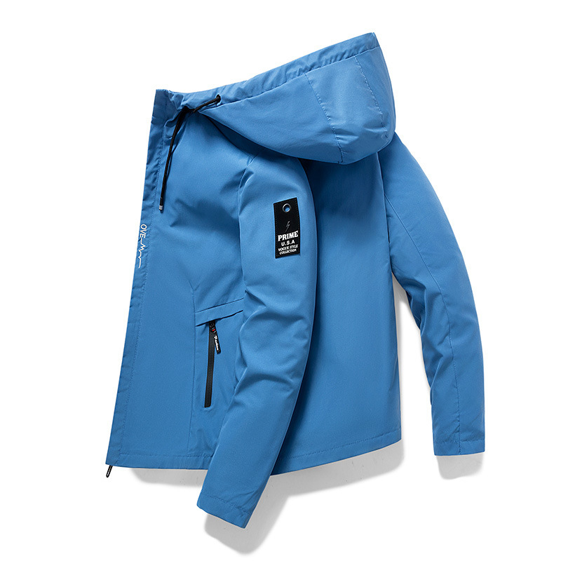 Jaqueta Masculina Plus Size para Comércio Exterior 2024 Primavera e Outono Novo Estilo Coreano Casual com Capuz Juvenil Tendência Masculina.