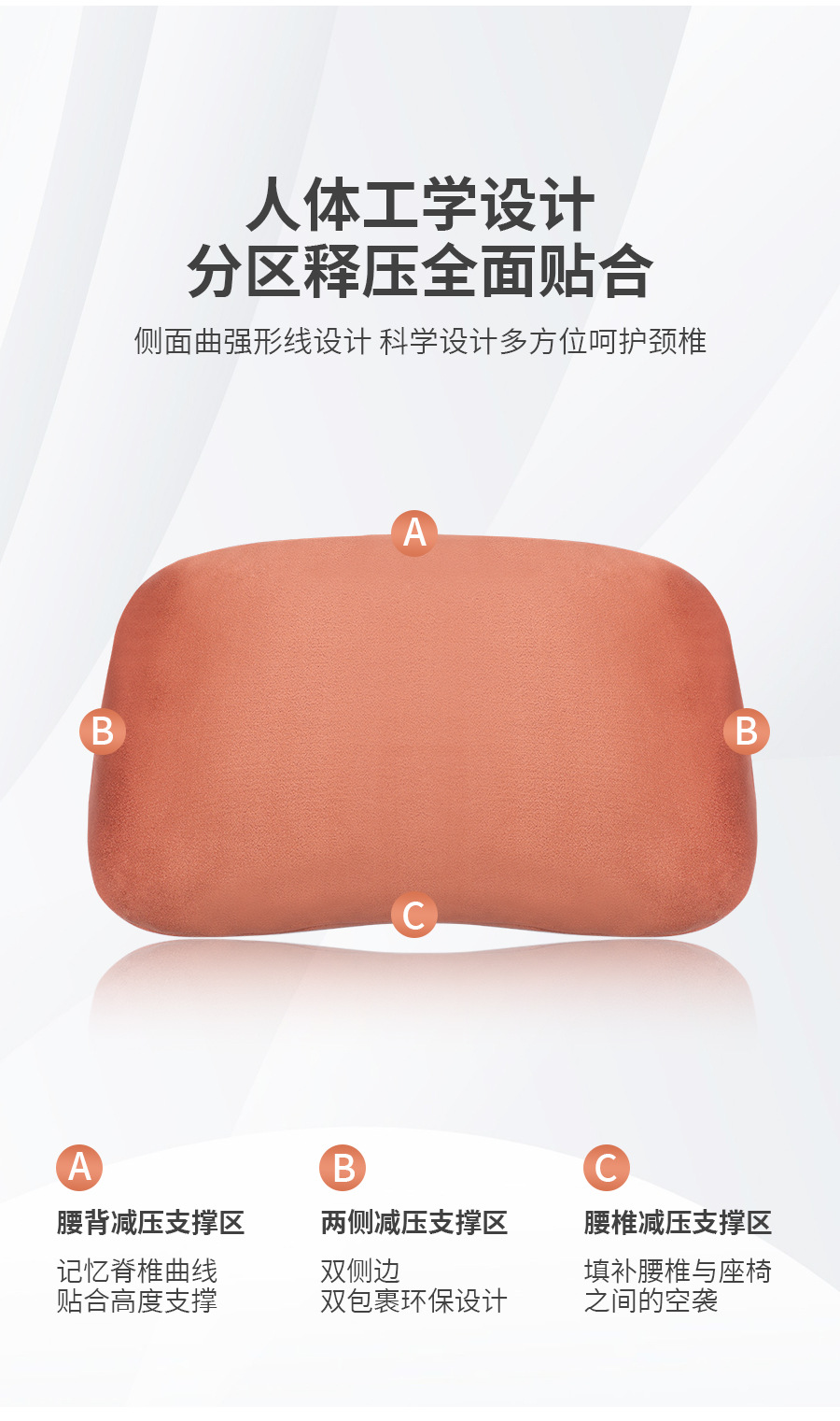 Mercedes-Benz Headrest Neck Pillow New C-Class S-Class E-Class Glc260L/E300L/Glb200 Car Seat Lumbar Cushion
