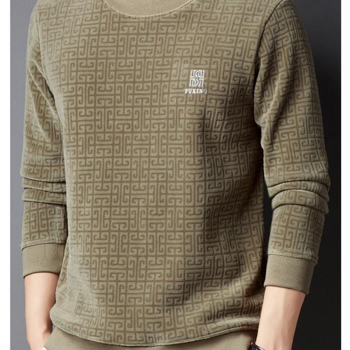 Autumn and Winter New Arrival Warm Round-Neck Casual Fleece Sweater for Middle-Aged and Elderly Men—Chenille Men's Wear