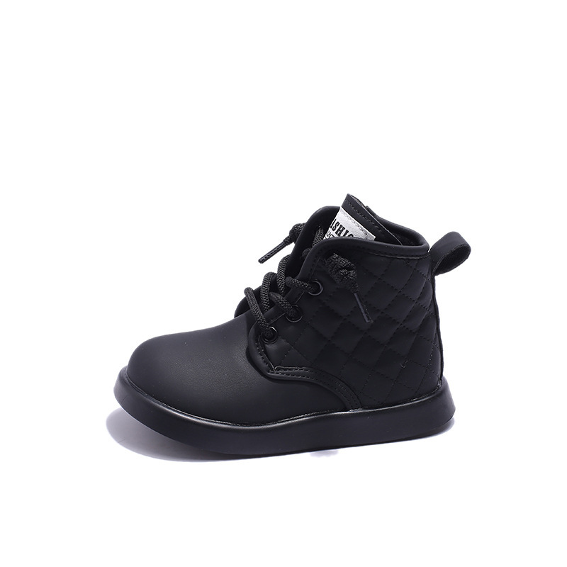 Stivali alla moda per bambine Stivali in pelle per bambine e bambine con pile caldo scarpe da pane_voghion.com